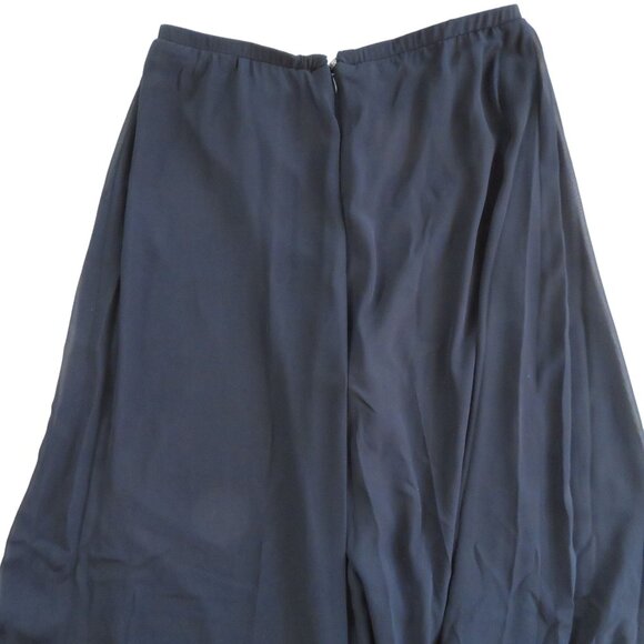 Vintage 80s MSK Black Wide Leg Pants Womens Sheer Overlay Palazzo Evening Party - Picture 6 of 10